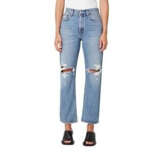 Agolde Mia Jean rule straight leg relaxed ripped distressed